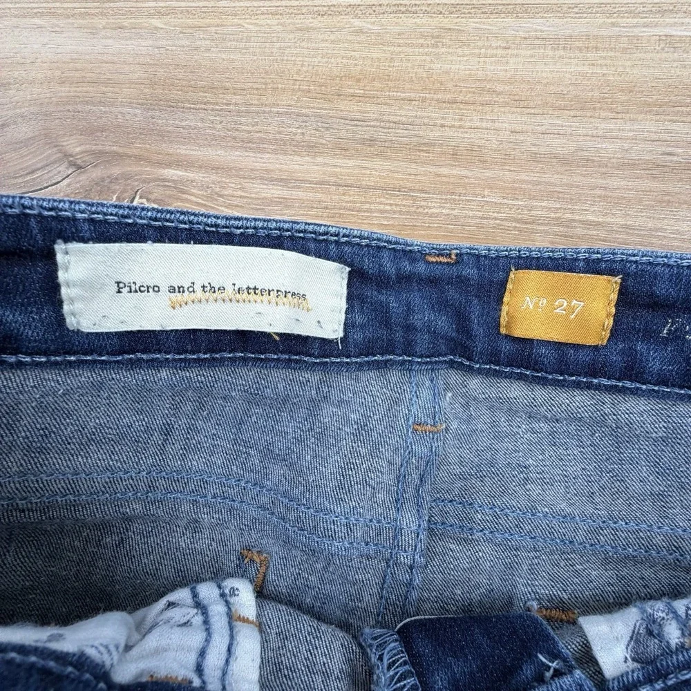 Anthropologie Pilcro and the Letterpress Sz 27 Slim Bootcut Distress Jeans - Picture 2 of 7